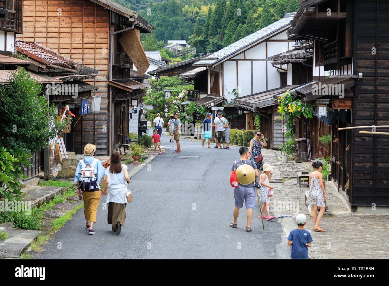 Japan, Insel Honshu, Chubu Region, Präfektur Nagano, Kiso Tal, Nagiso, Tsumago, Terashita Straße Stockfoto