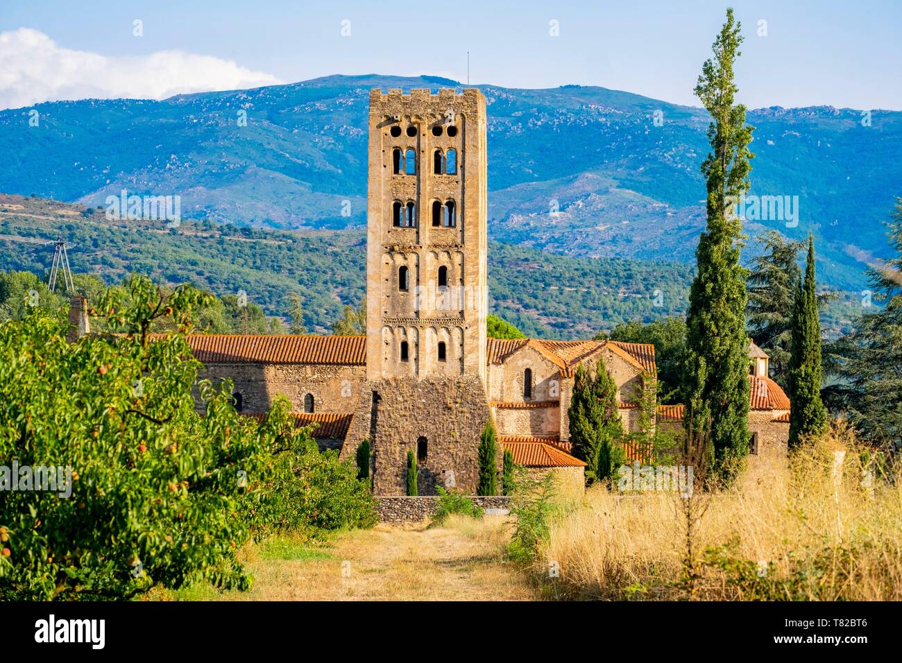 Frankreich, Pyrenees Orientales, Codalet, Abtei von Saint Michel de Cuxa, Regionaler Naturpark der katalanischen Pyrenäen Stockfoto