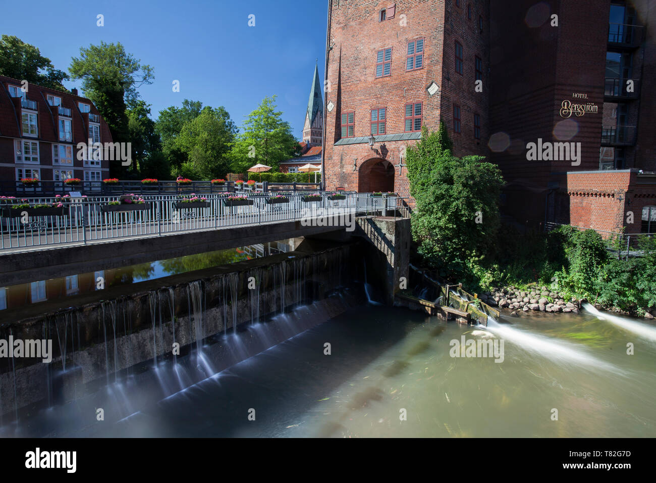 Hotel Bergström in der Altstadt von Lüneburg auf der Ilmenau, Lüneburg, Deutschland Stockfoto