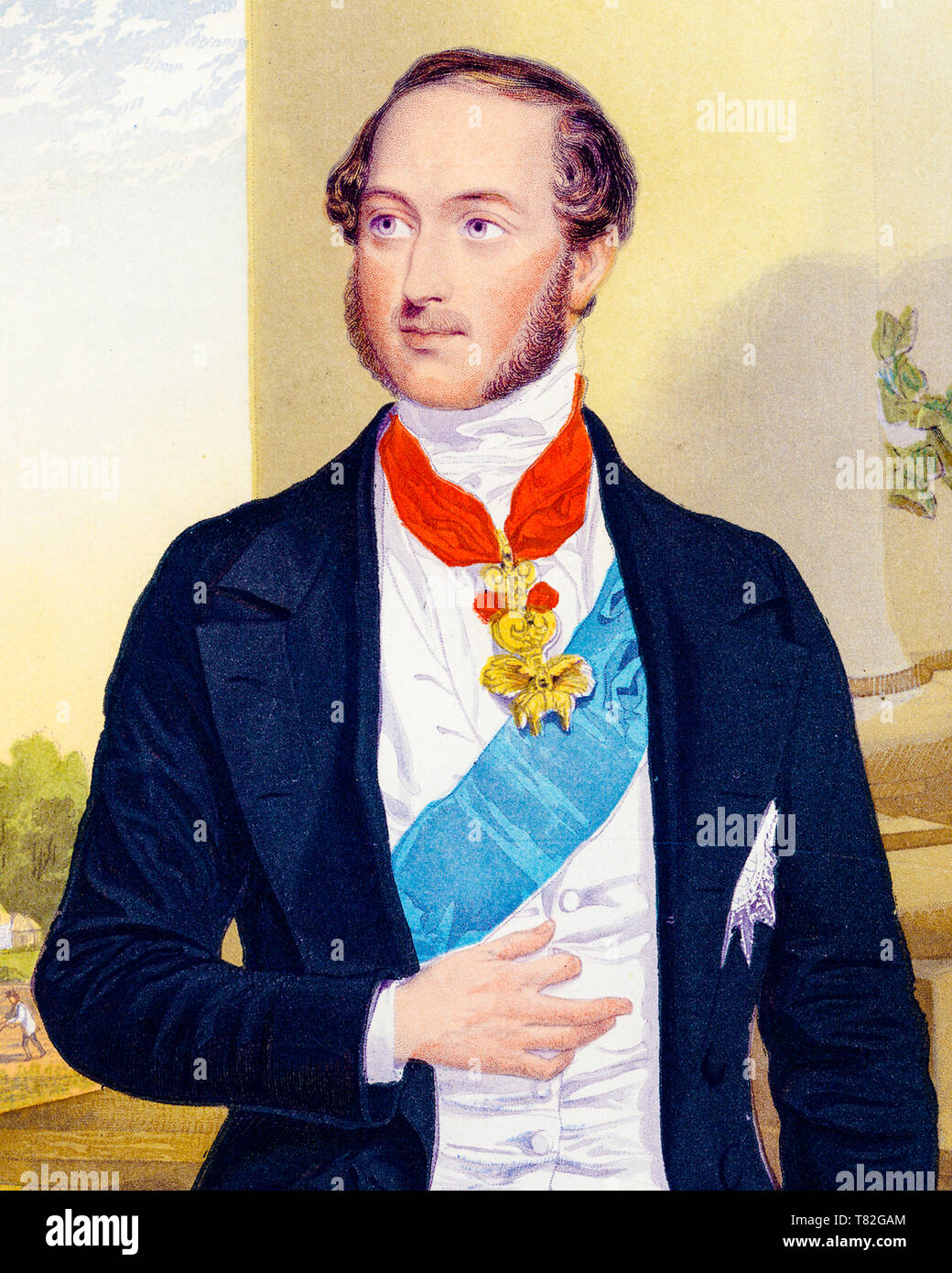 Prince Albert portrait (Detail), nach George Baxter, C. 1860 Stockfoto