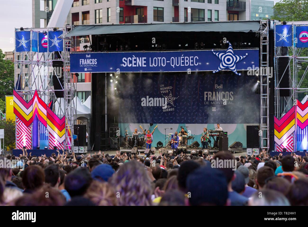 Kanada, Quebec, Montreal, Stock des Quartier des Brillen, Les Franos de Montreal Festival, Amadou und Mariam Konzert ein Paar der malische Musiker und Sänger Stockfoto