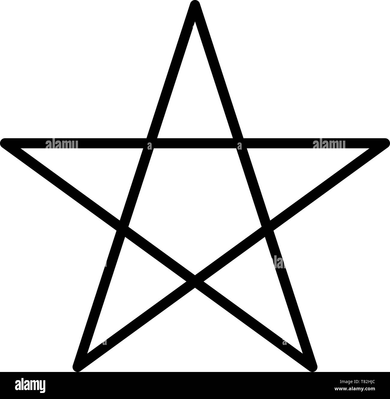 Pentagramm 5-Sterne Magic wicca weiß Rituale fünf Stock Vektor