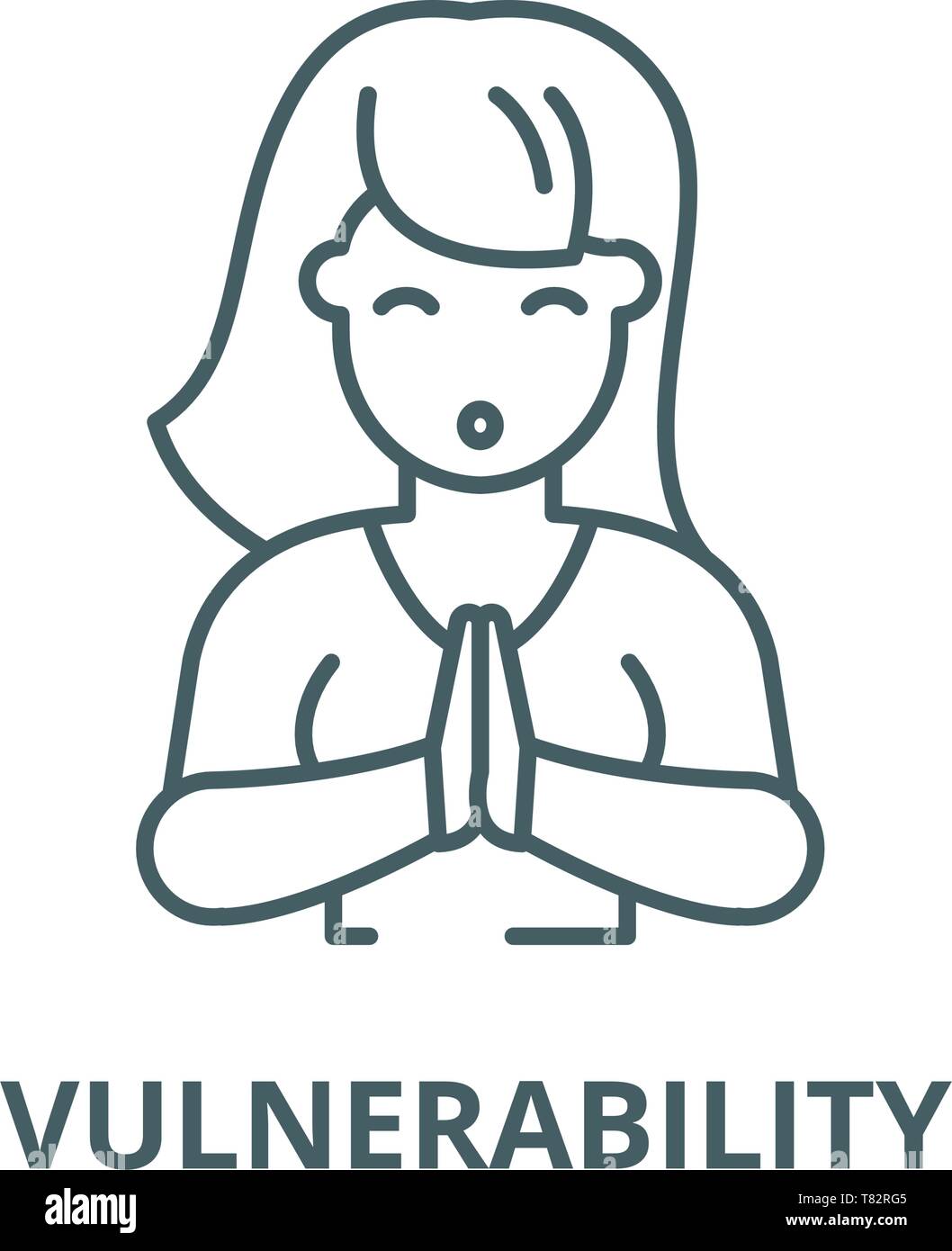 Sicherheitsanfälligkeit vektor Symbol Leitung, lineare Konzept erläutern, Zeichen, Symbol Stock Vektor