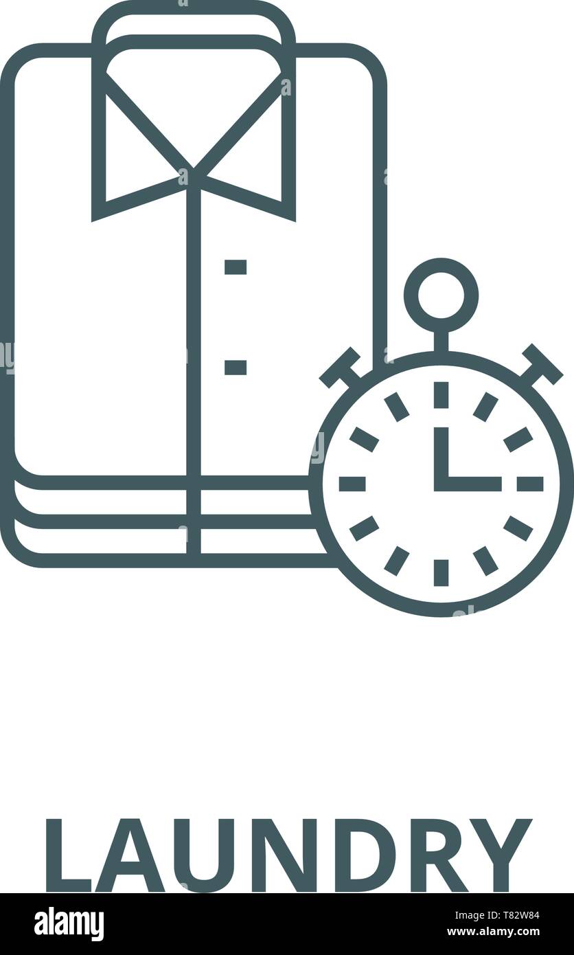 Wäscheservice, Reinigungstücher, express Reinigung vektor Symbol Leitung, lineare Konzept erläutern, Zeichen, Symbol Stock Vektor