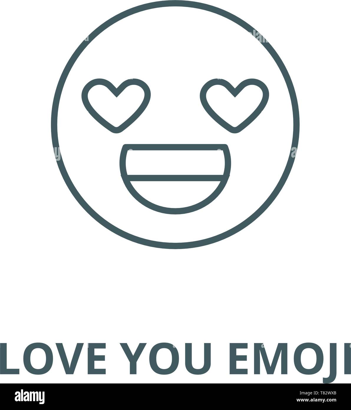 Liebe Dich Emoji Vektor Symbol Leitung Lineare Konzept Erlautern Zeichen Symbol Stock Vektorgrafik Alamy