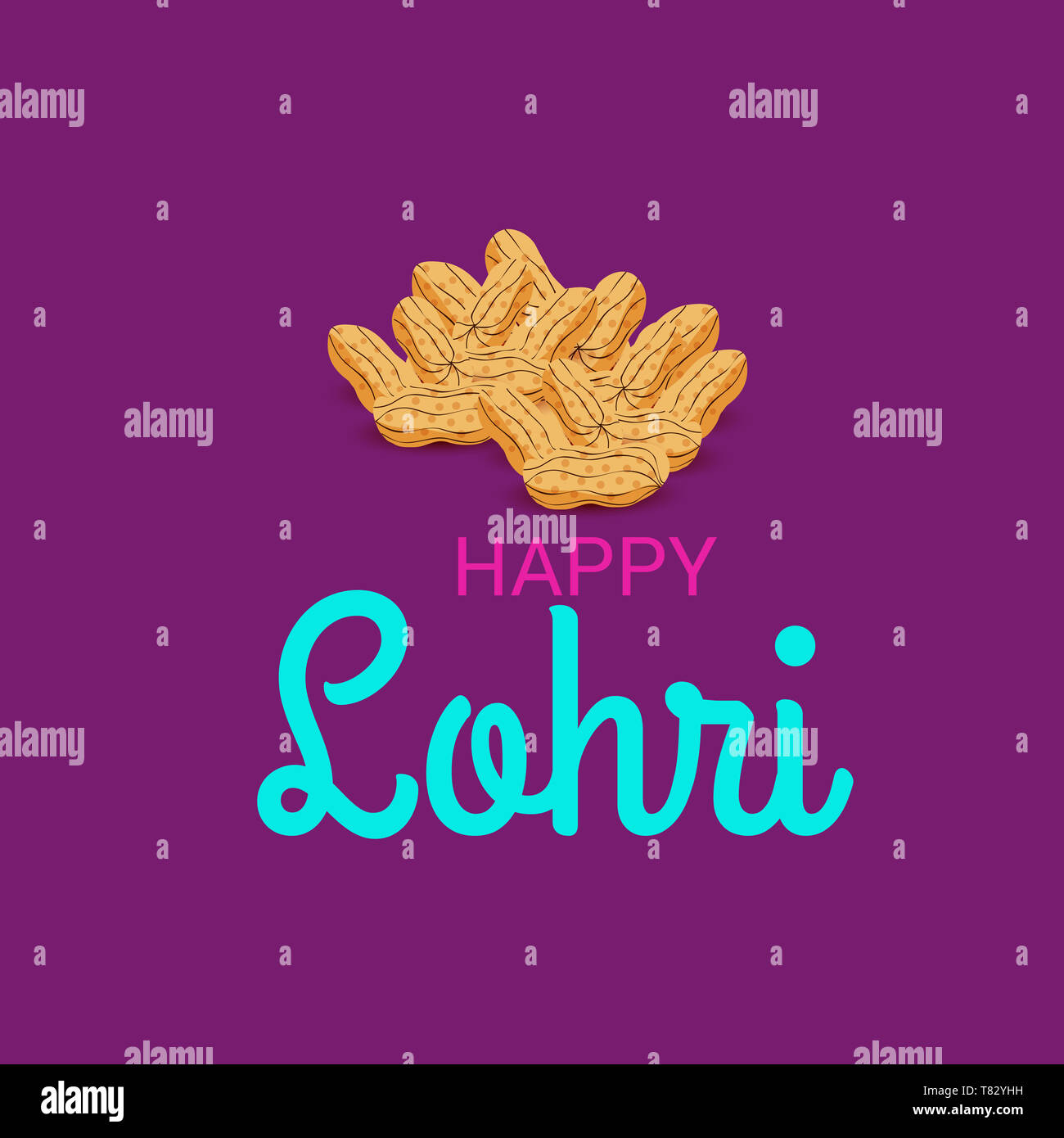 Vector Illustration eines Hintergrund für Happy Lohri. Stockfoto