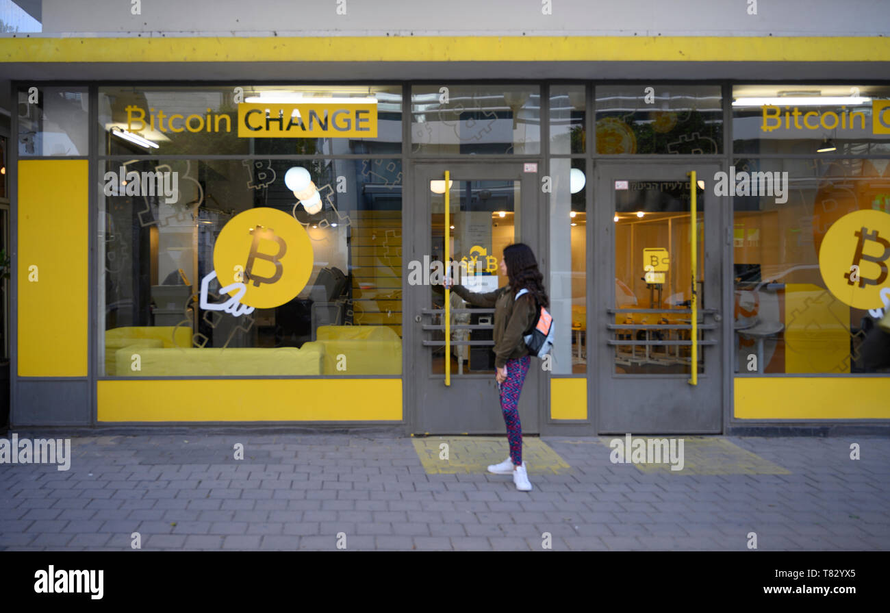 Bitcoin shop in Tel Aviv, Israel Stockfoto