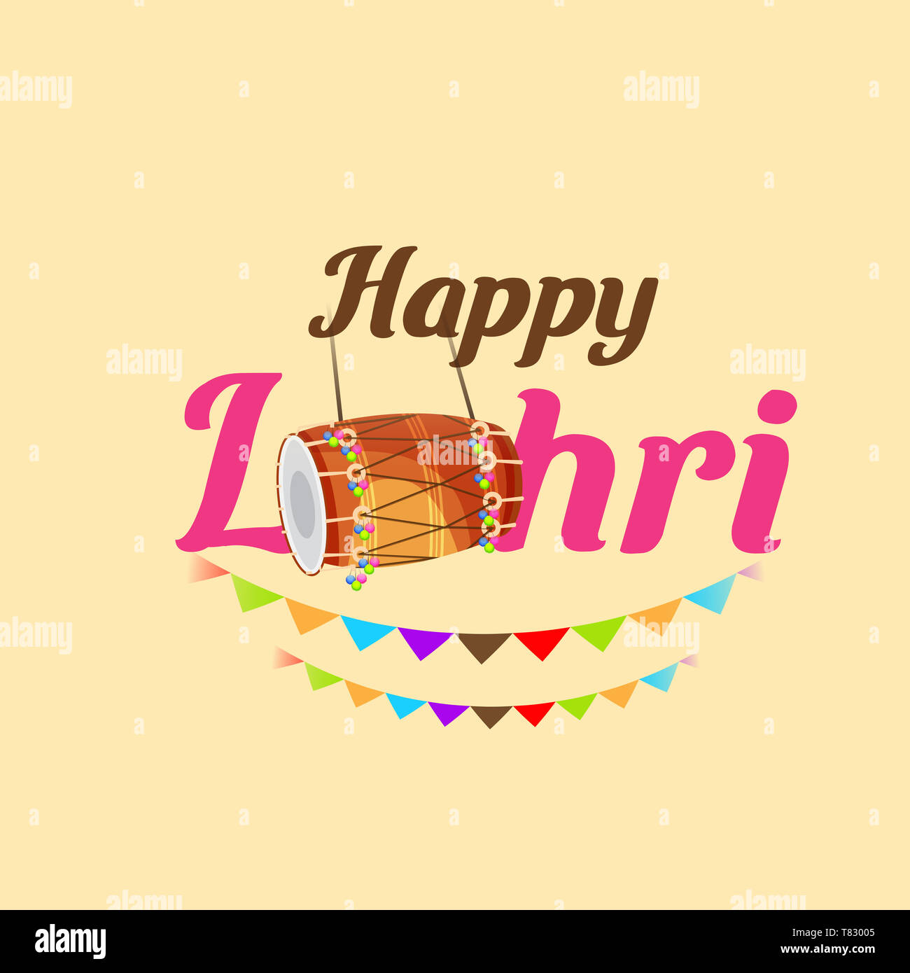 Vector Illustration eines Hintergrund für Happy Lohri. Stockfoto
