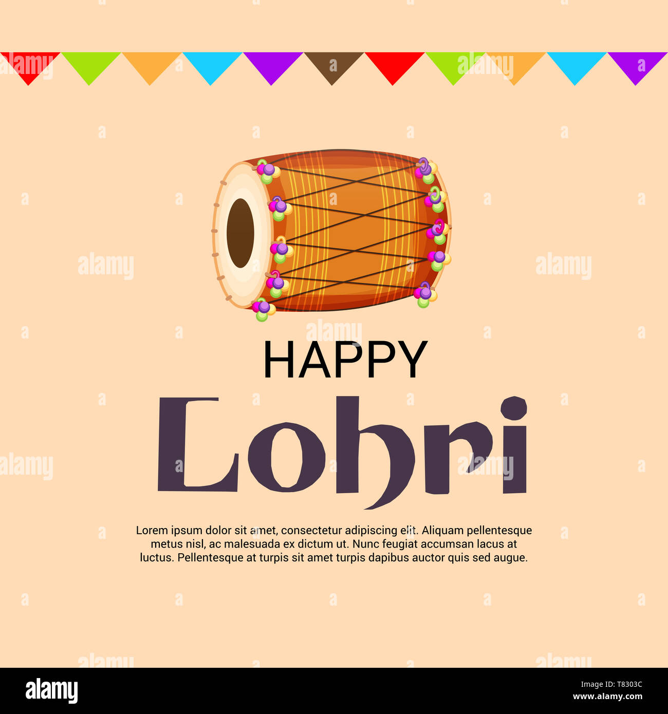Vector Illustration eines Hintergrund für Happy Lohri. Stockfoto