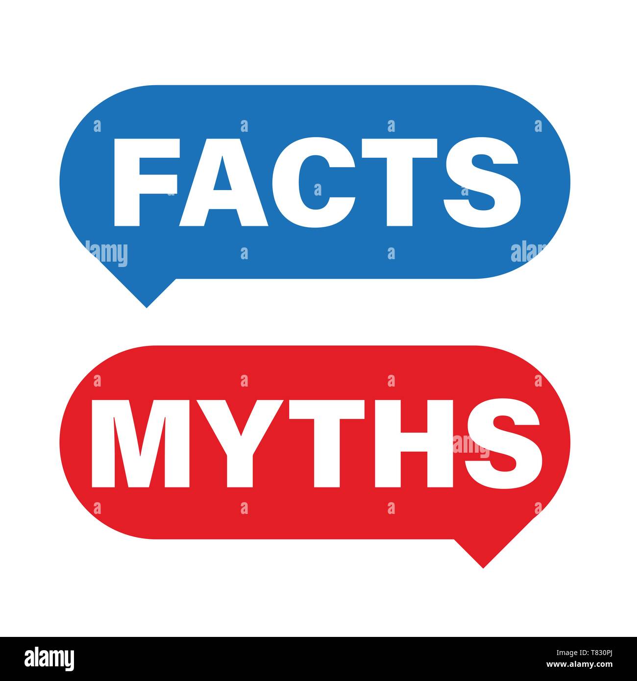 Mythen, Fakten Schaltfläche Signieren Vektor Stock Vektor