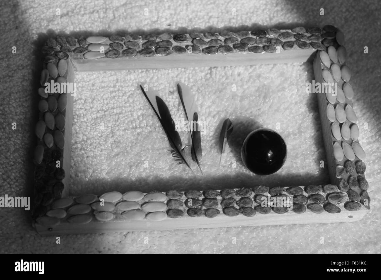 Retro Style Bilderrahmen mit wenig Speicher ab Sommer am Meer Stockfoto