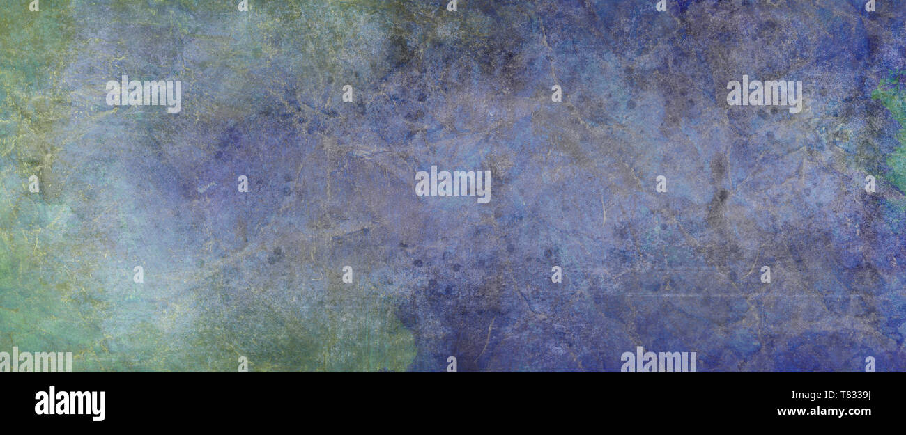 Alten grunge Design Hintergrund mit viel Textur auf ein verblasstes Grün und Blau lackiert schäbig Wand Stockfoto