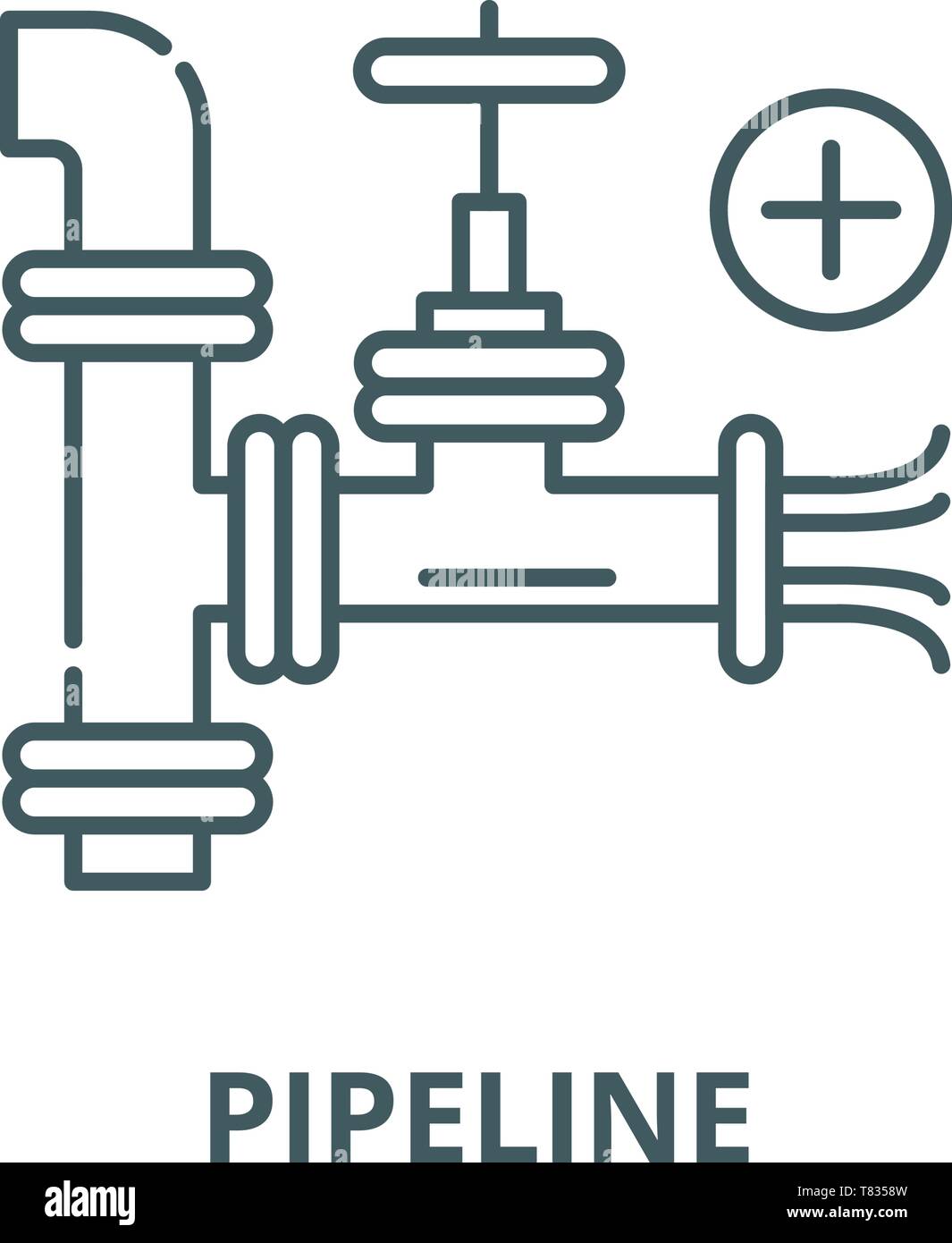 Pipeline vektor Symbol Leitung, lineare Konzept erläutern, Zeichen, Symbol Stock Vektor