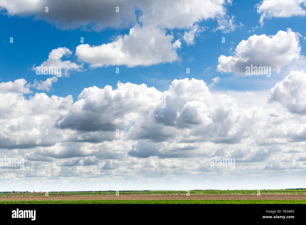 Blauer Himmel und Wolken Himmel, Himmel Hintergrund mit kleinen Wolken, Strom Wolken. Stockfoto