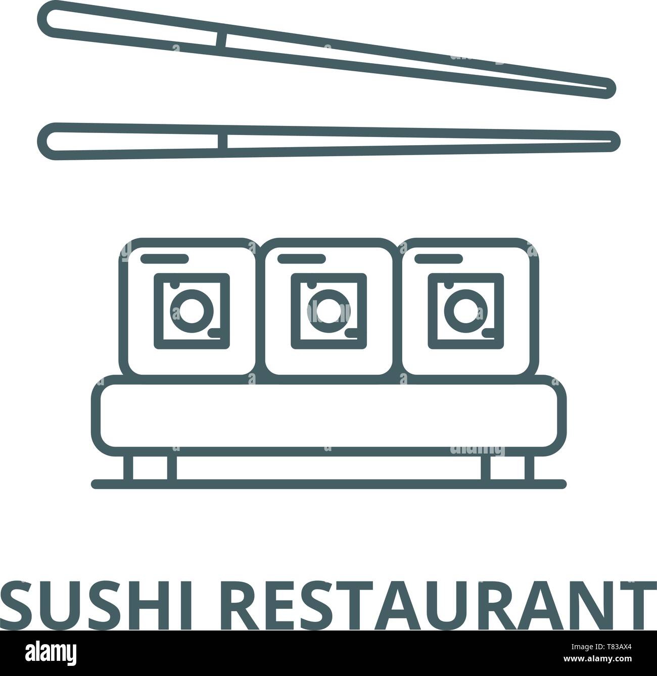 Sushi Restaurant vektor Symbol Leitung, lineare Konzept erläutern, Zeichen, Symbol Stock Vektor