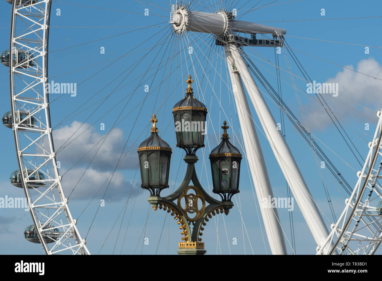 Die berühmte London Eye in London, England. Stockfoto