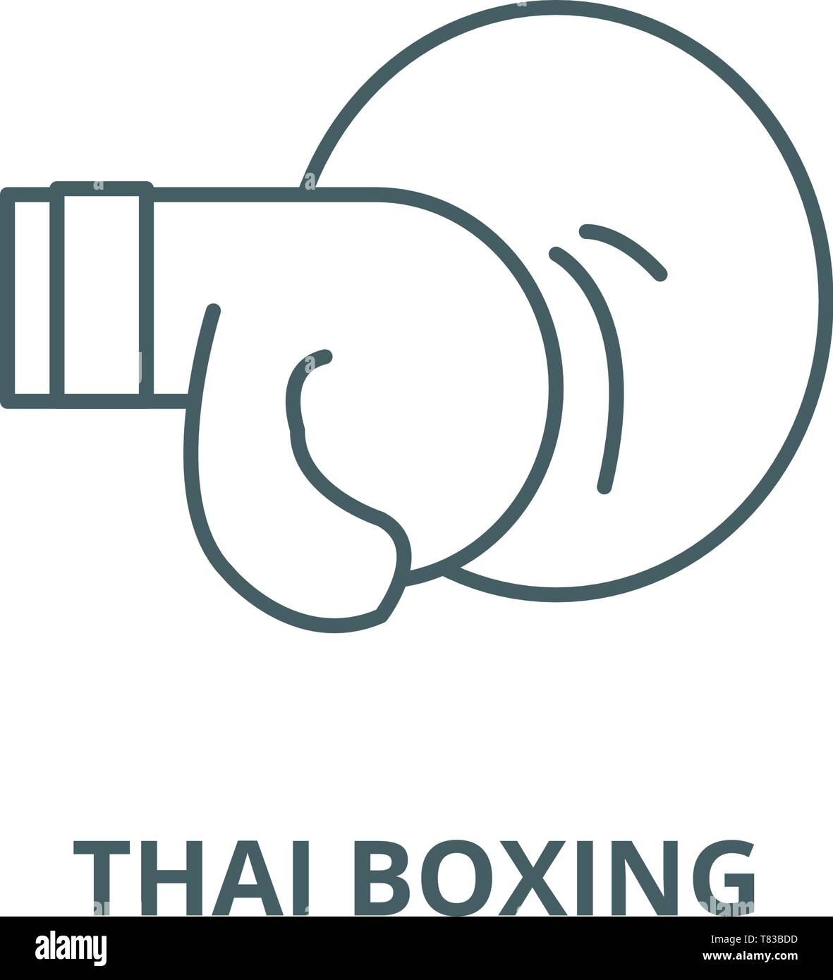 Thai Boxing vektor Symbol Leitung, lineare Konzept erläutern, Zeichen, Symbol Stock Vektor
