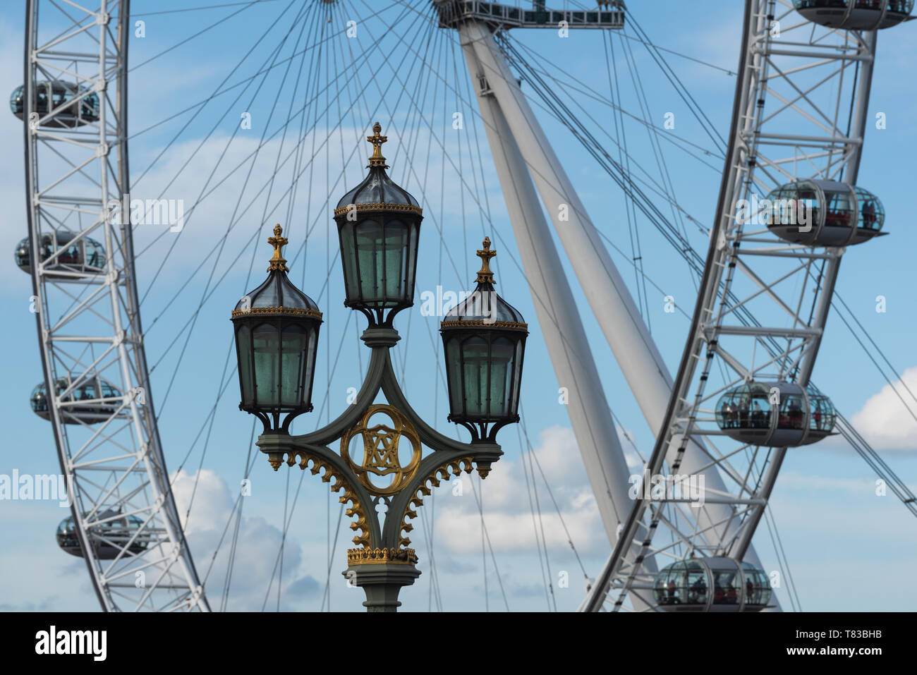 Die berühmte London Eye in London, England. Stockfoto