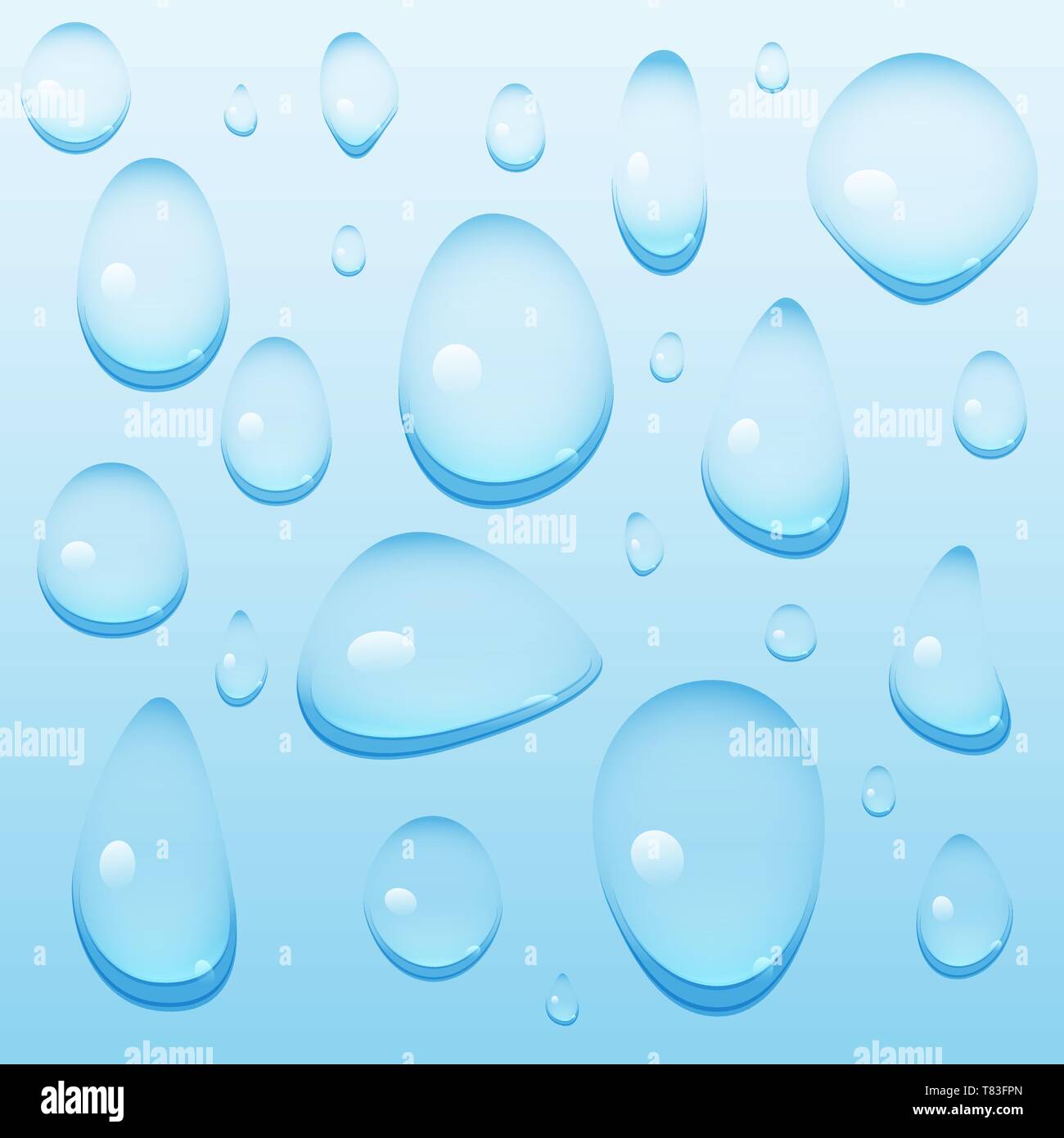 Vektor einrichten von blue water drops Stock Vektor