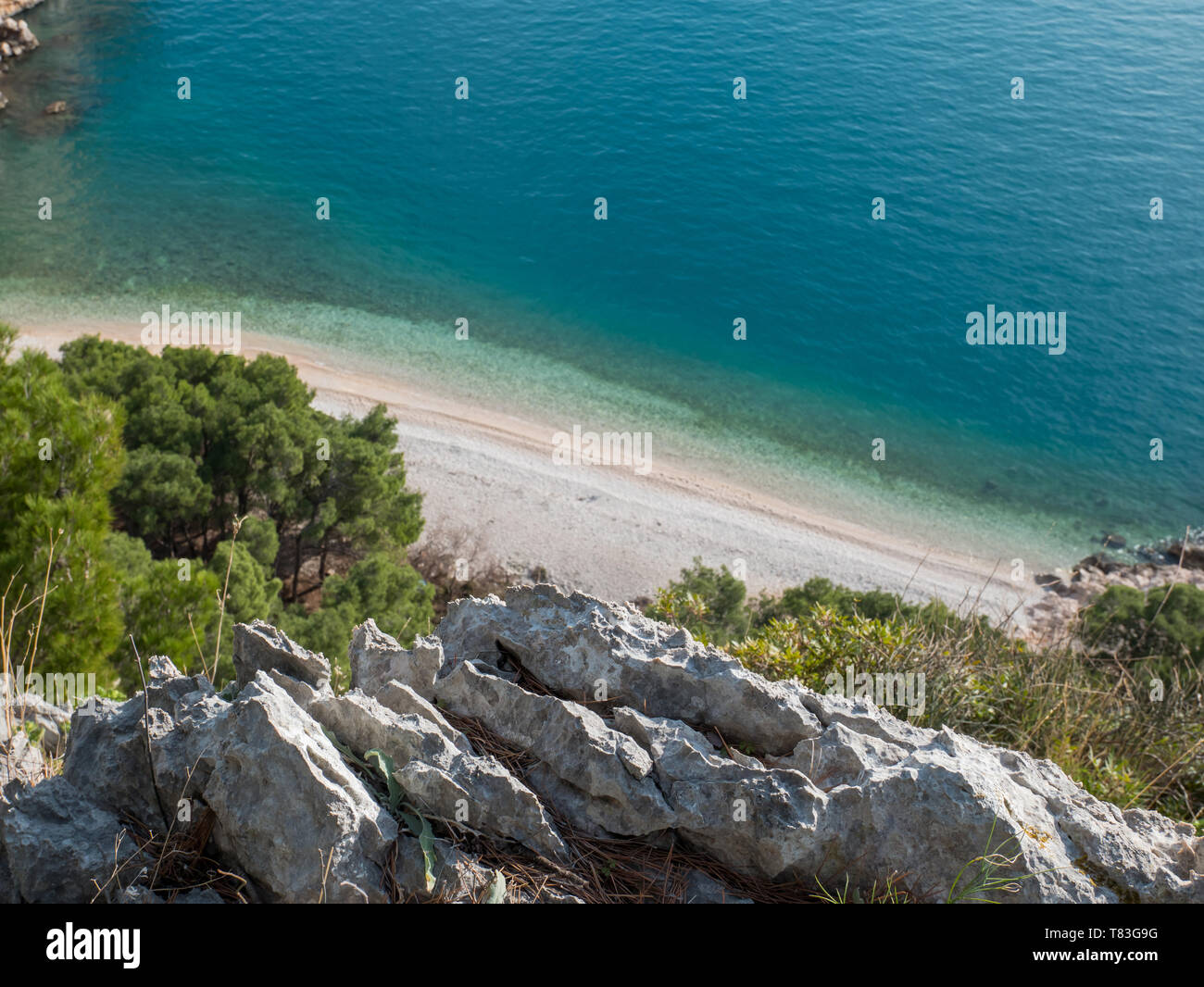 Paradise Hidden Beach Nugal auf der Adria Küste in Kroatien Stockfoto