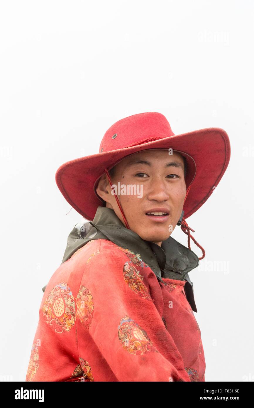 China, Innere Mongolei, Provinz Hebei, Zhangjiakou, Bashang Grünland, mongolische Mann Stockfoto