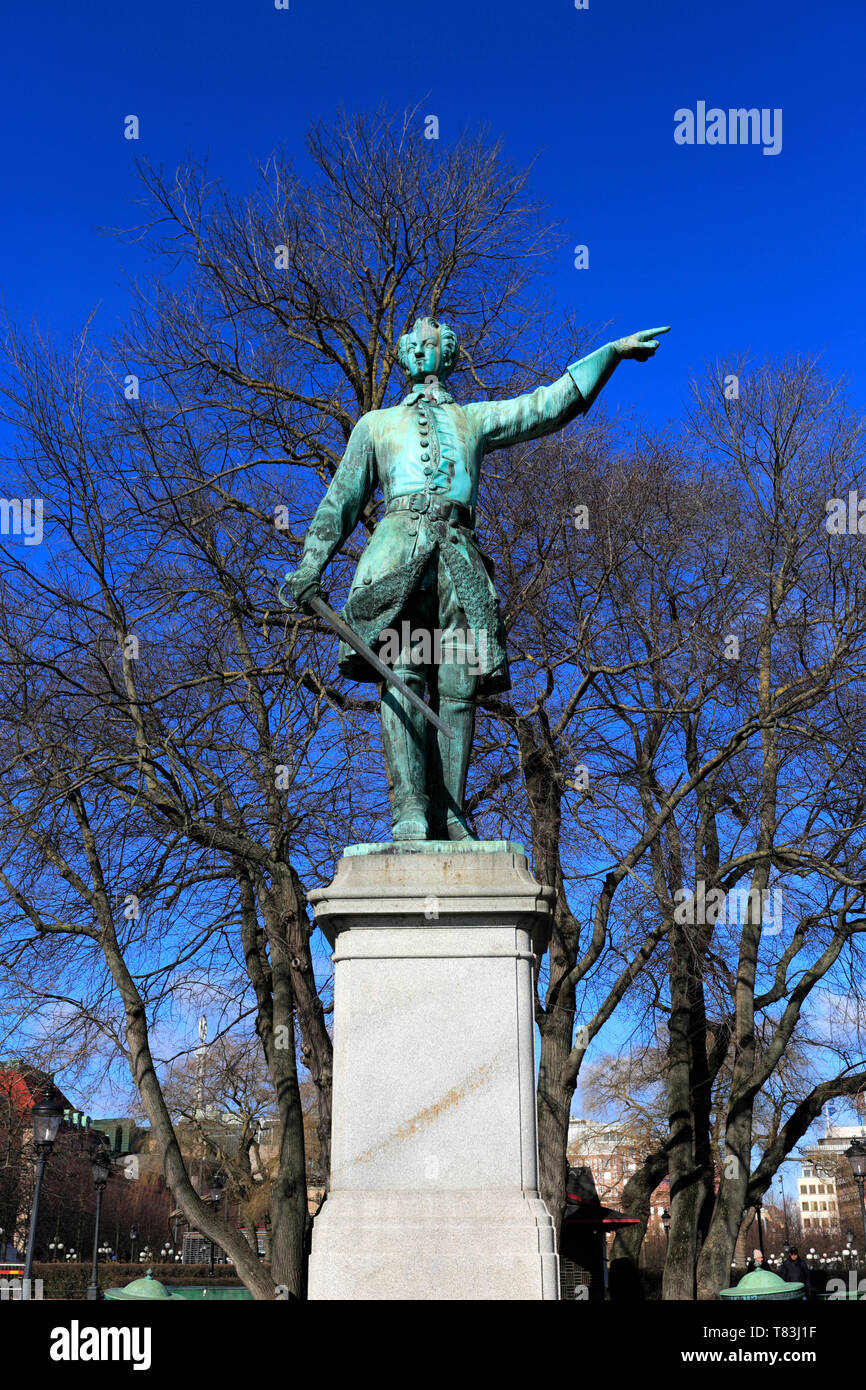 Statue von Karl XII., die Könige Gärten, Norrmalm, Stromkajen, Stockholm, Schweden, Europa Stockfoto