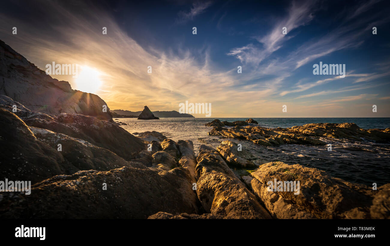 Vela Rock bei Sonnenuntergang Stockfoto