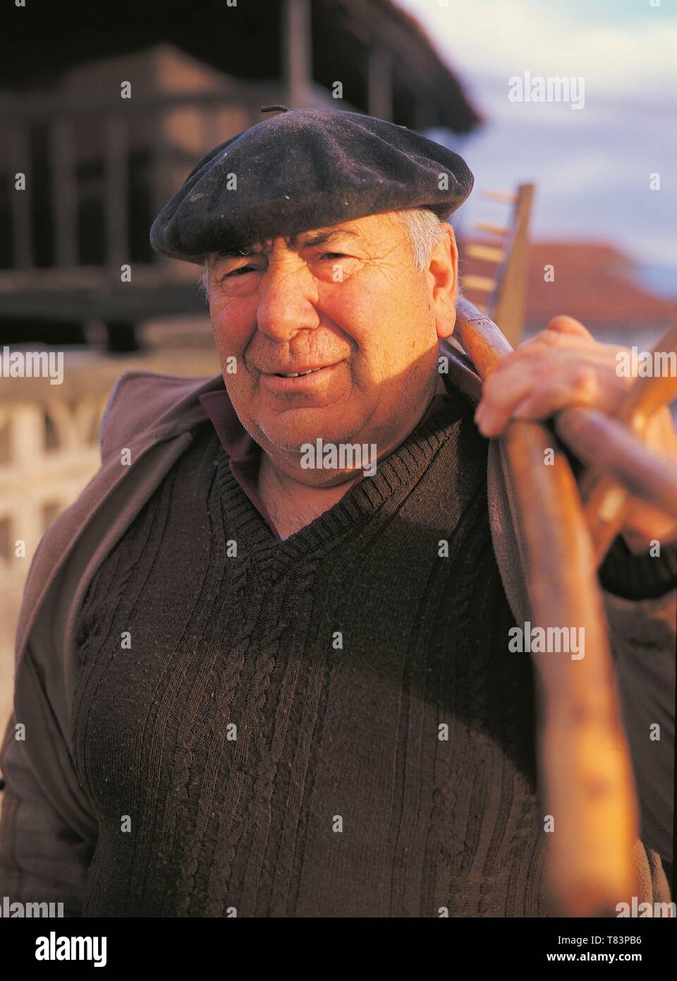 Spanien, Asturien, Luarca, traditionellen Landwirt Asturischen Stockfoto