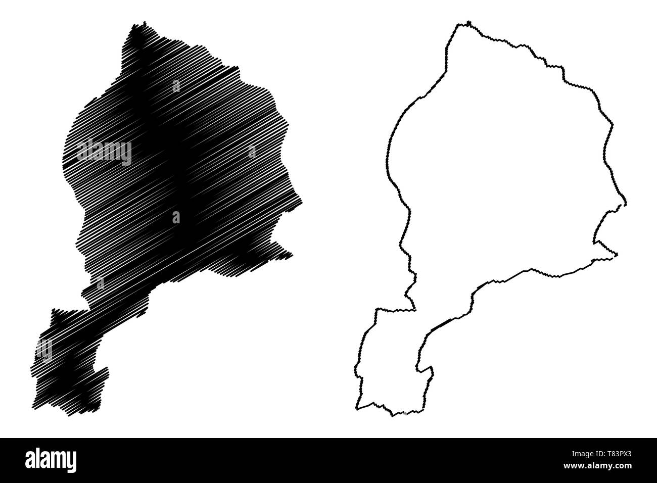 Jowzjan Provinz (Islamische Republik Afghanistan, Provinzen Afghanistans) Karte Vektor-illustration, kritzeln Skizze oder Jawzjan Jozjan Karte Stock Vektor