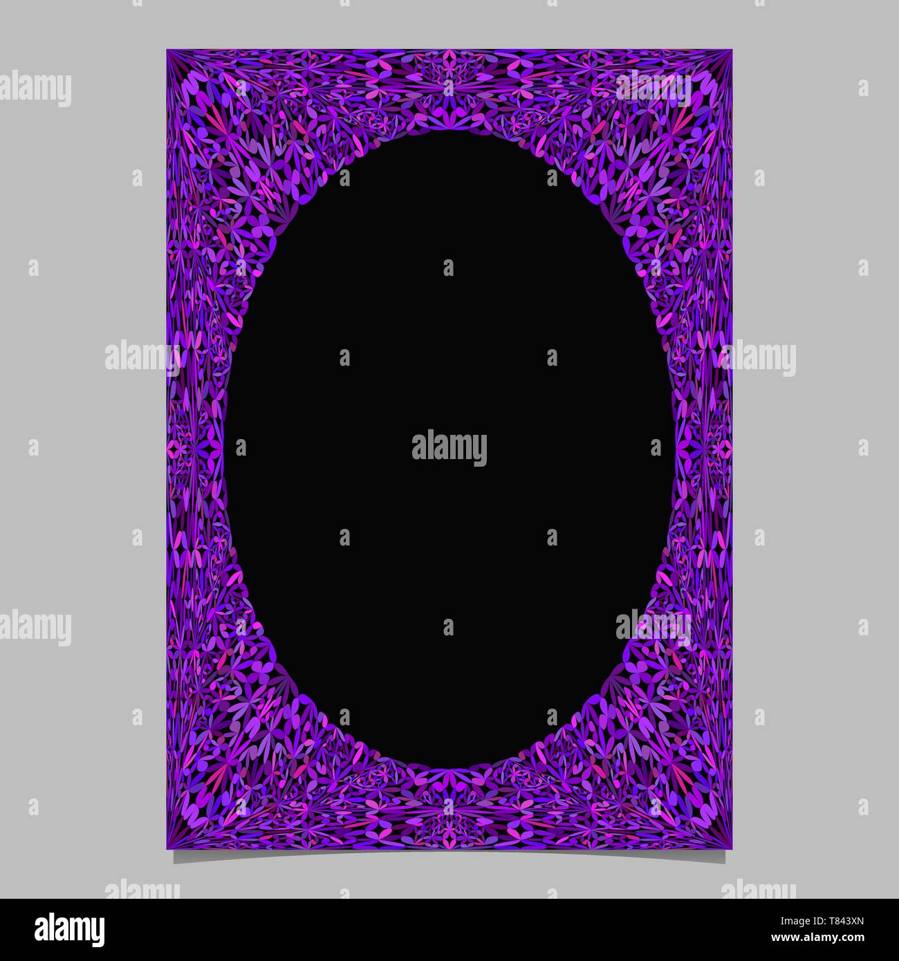 Purple abstract Dschungel verzierten Seite Grenze Vorlage Hintergrund Stock Vektor