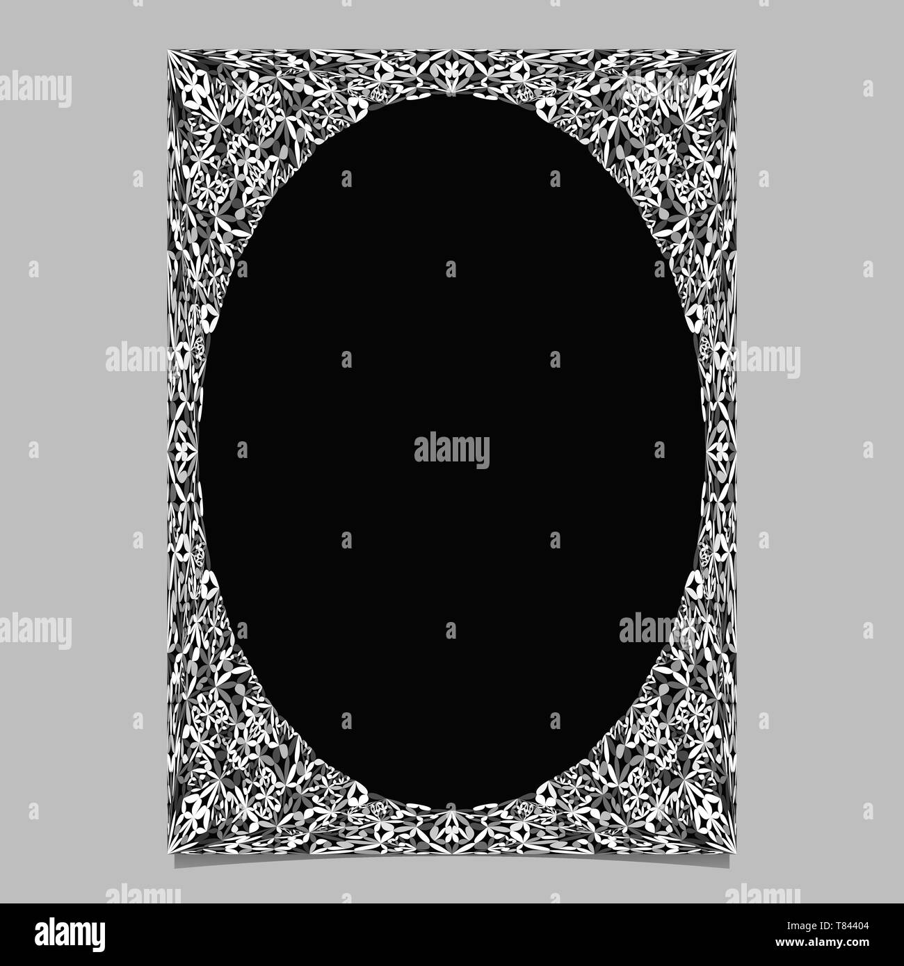 Grau blumen muster Poster frame-Vektor Mail-vorlage Stock Vektor