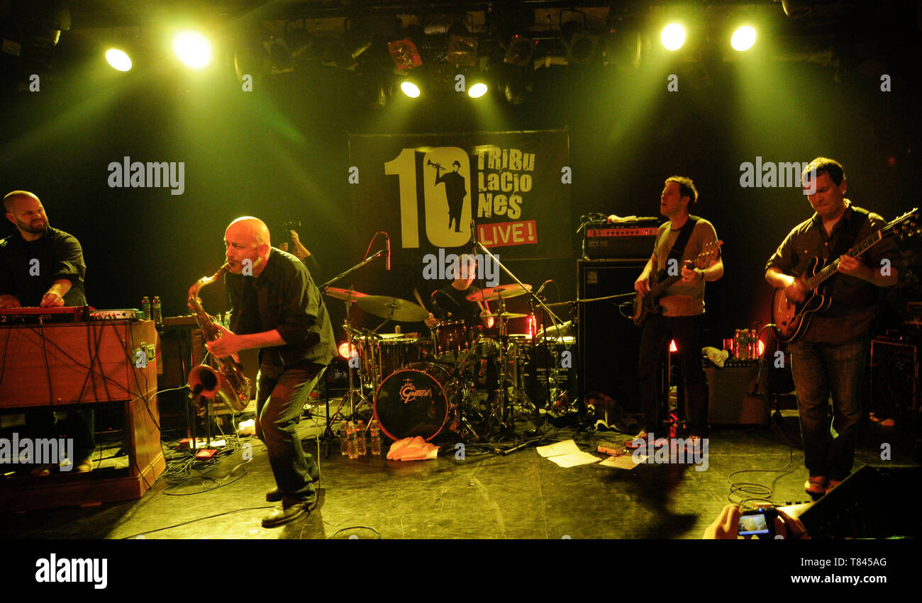 Funk und Jazz Band Galaktischen: Robert Mercurio, Jeff Raines, Richard Vogel Stanton Moore und Ben Ellman Stockfoto