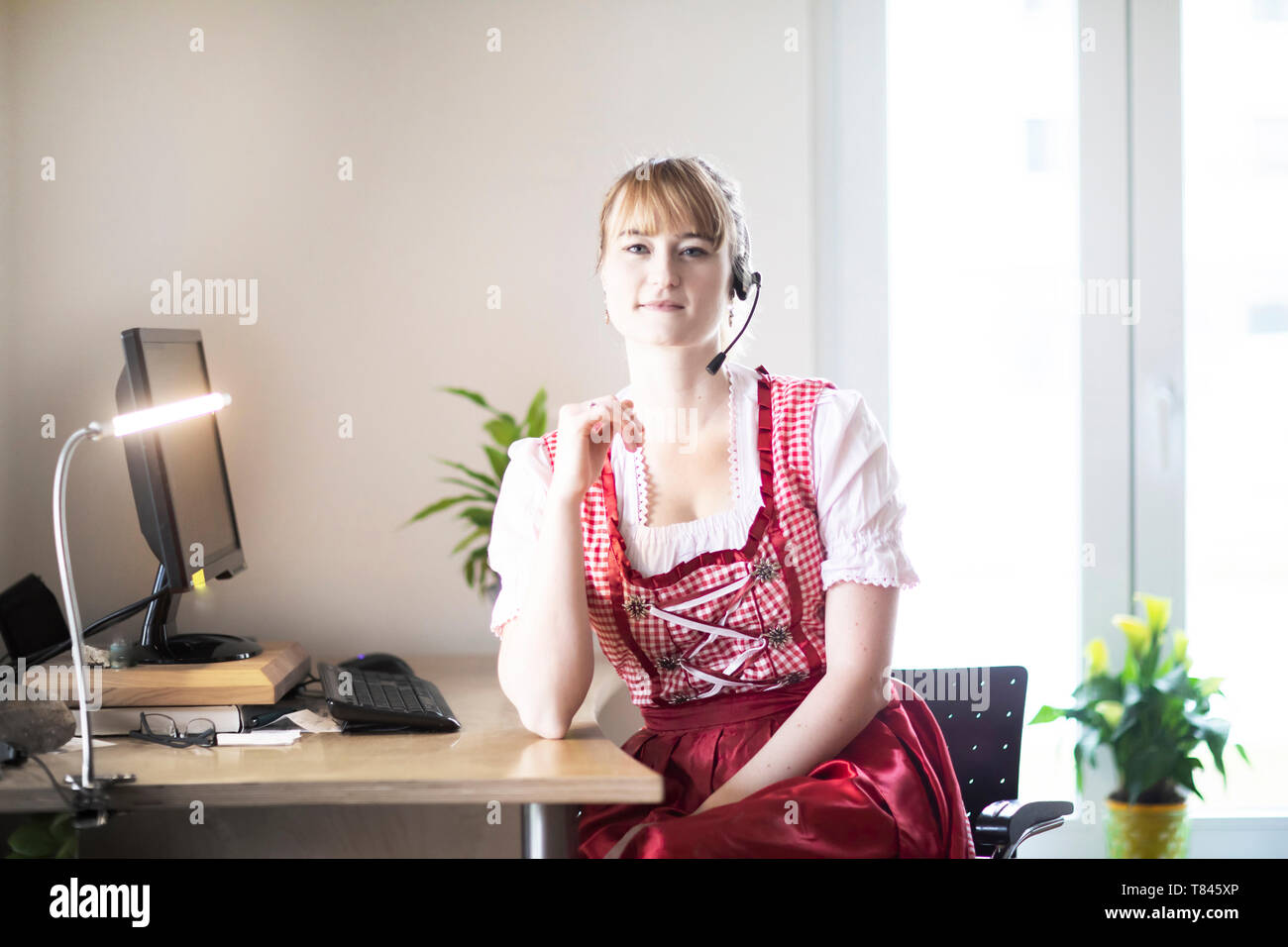 Frau die Pause im Home Office Stockfoto