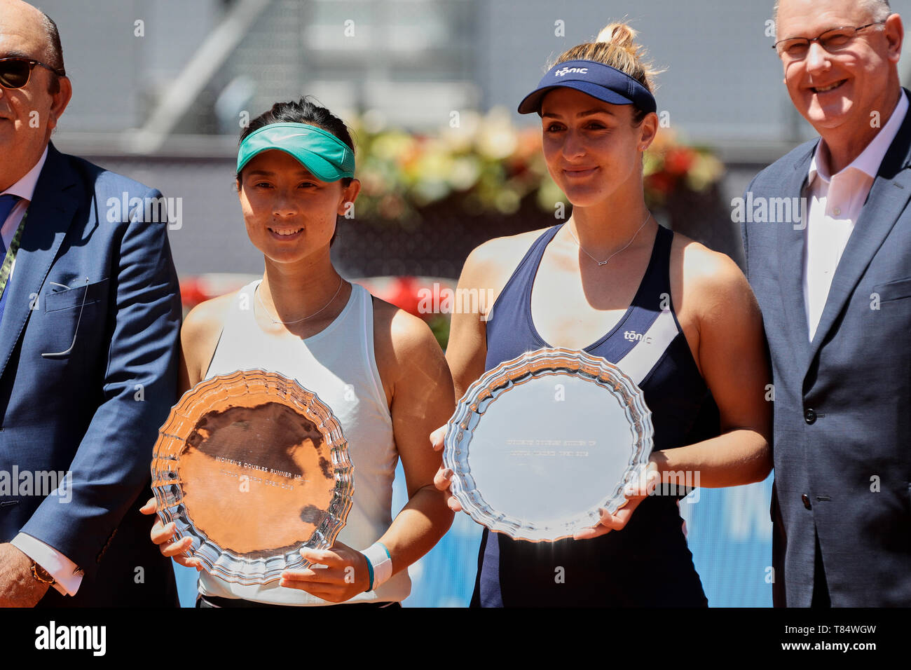 Madrid, Spanien. 11. Mai 2019. Yifan Xu (L) und Gabriela Dabrowski (R) während der Mutua Madrid Open Masters Match am Tag acht gesehen an Caja Magica in Madrid. Credit: SOPA Images Limited/Alamy leben Nachrichten Stockfoto