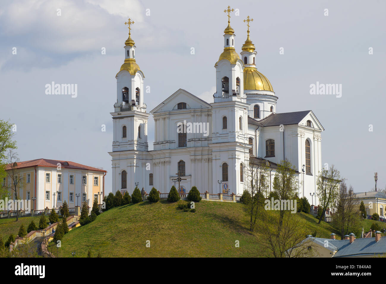 Heilige Kathedrale close-up an einem bewölkten Tag. Vitebsk, Belarus Stockfoto