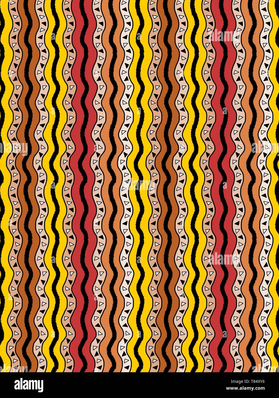 Im Afrikanischen Stil Hintergrund - Nahtlose ethnische Kunst Kulisse. Stock Vektor