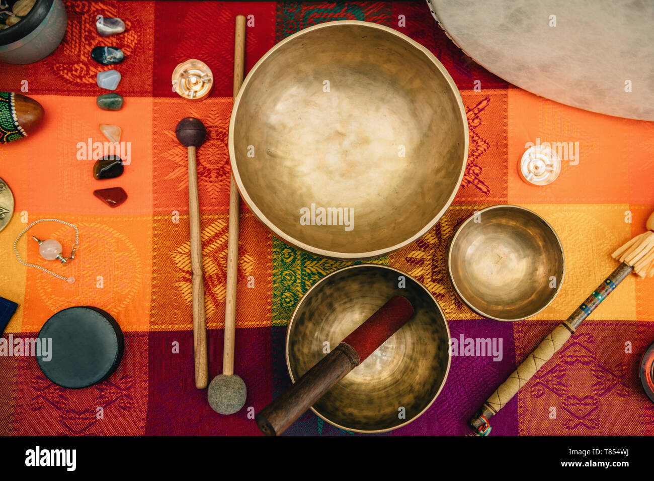 Tibetische Klangschale Stockfoto