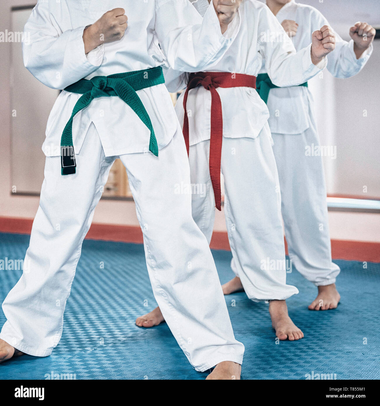 Kinder im taekwondo Klasse Stockfoto