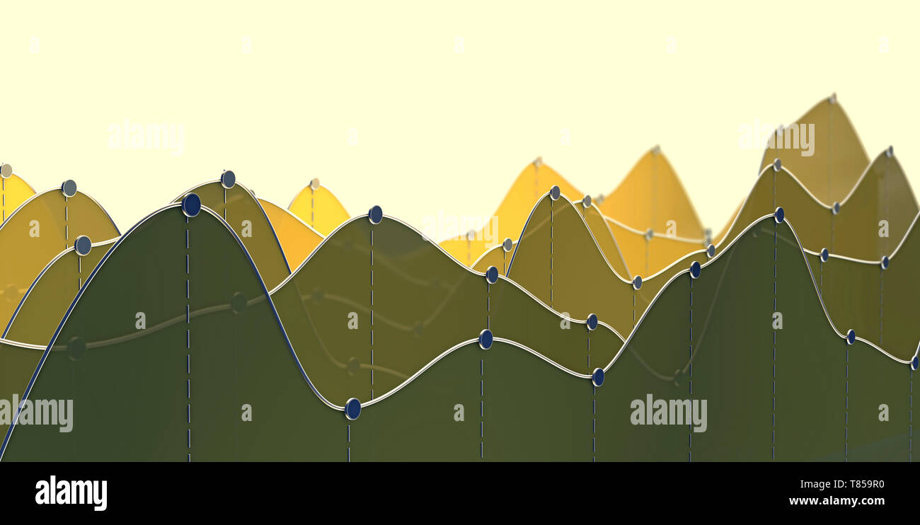 Liniendiagramme, Abbildung Stockfoto