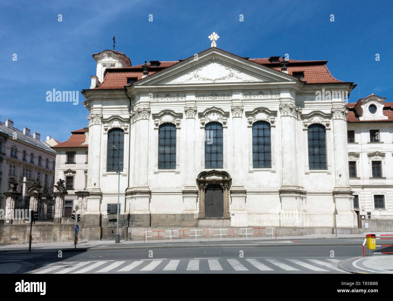 Das letzte Versteck der Fallschirmjäger, Heydrich, Kirche der hll. Cyrill und Methodius, Resslova Strasse, Prag, Tschechische Republik getötet Stockfoto