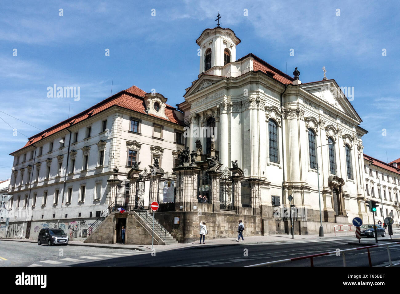 Das letzte Versteck der Fallschirmjäger, die Heydrich, die Kirche der Heiligen Cyrill und Methodius, Resslova Straße, Reinhard Heydrich Prag getötet haben Stockfoto