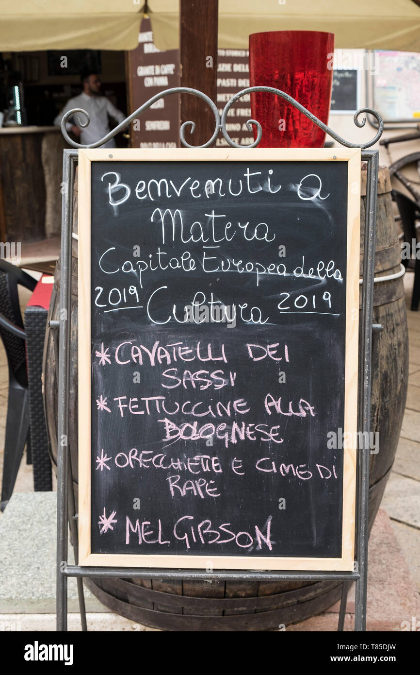 Italien, Matera, lokalen Restaurant Stockfoto