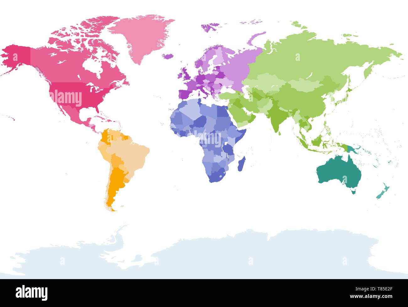 Vektor hoch detaillierte Welt Karte Stock Vektor