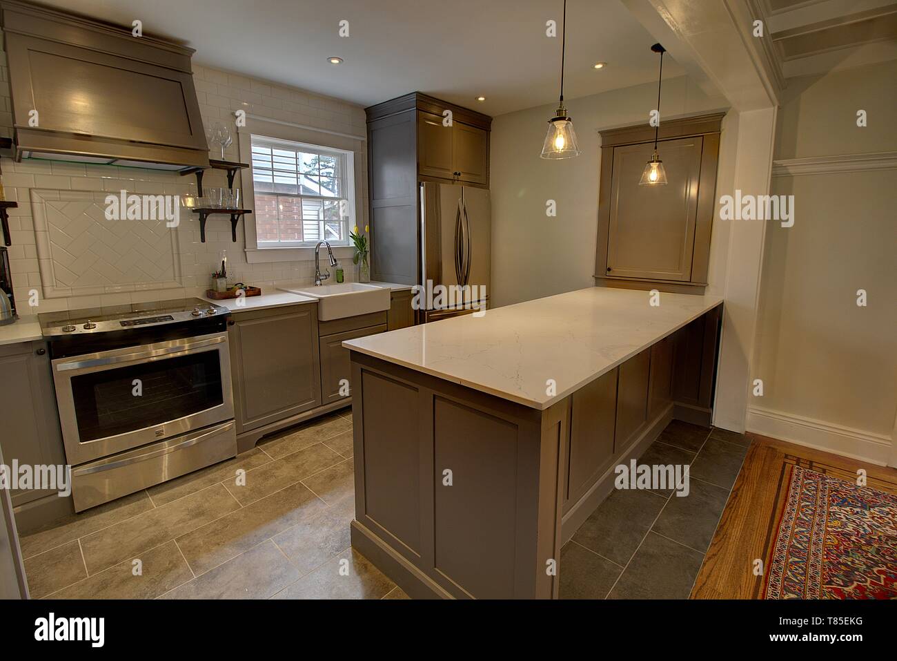 Küche über zu machen. Moderne Wohnkultur. Küche Renovierung. Stockfoto