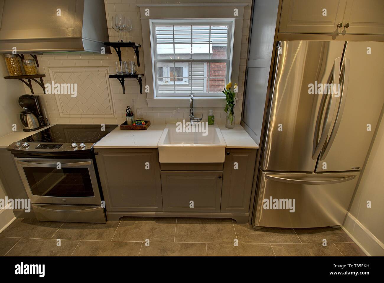 Neue Küche Renovierung. Moderne Küche zu Hause. Stockfoto