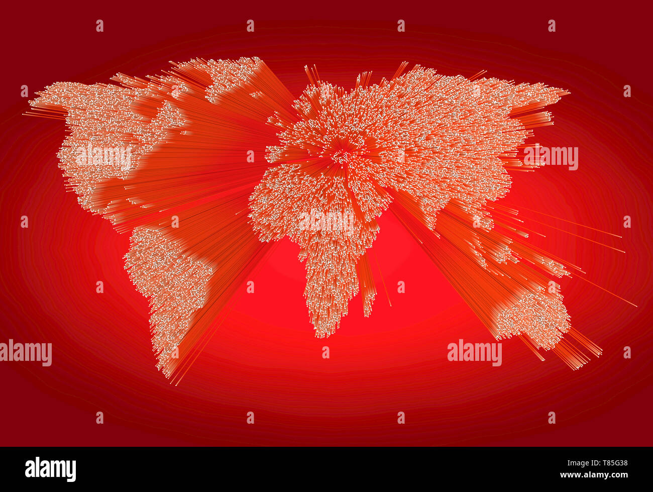 Weltkarte, Abbildung Stockfoto