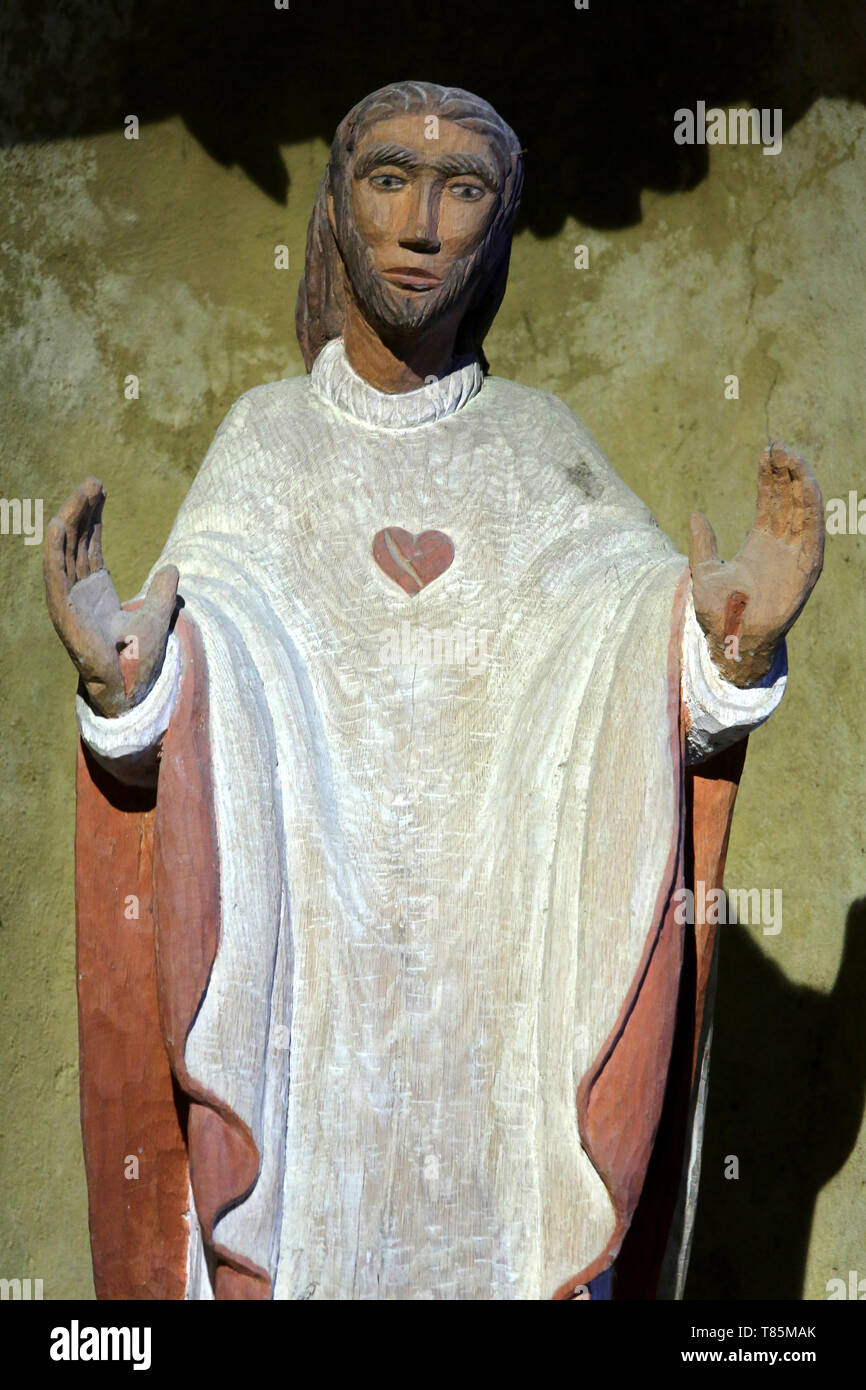 Jésus-Christ. Eglise Notre-Dame de la Schlucht. Les Contamines-Montjoie. Stockfoto