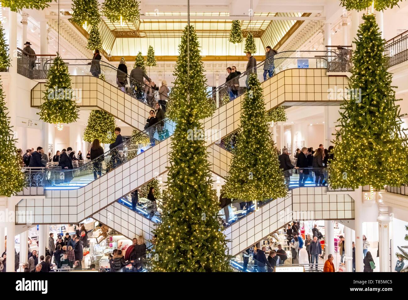 Frankreich, Paris, der Bon Marche Kaufhaus in der Weihnachtszeit Stockfoto