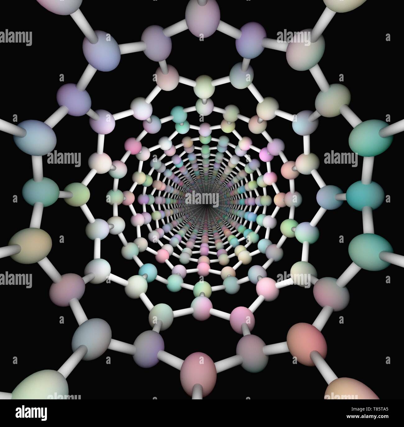 Carbon Nanotube, molekulare Modell Stockfoto