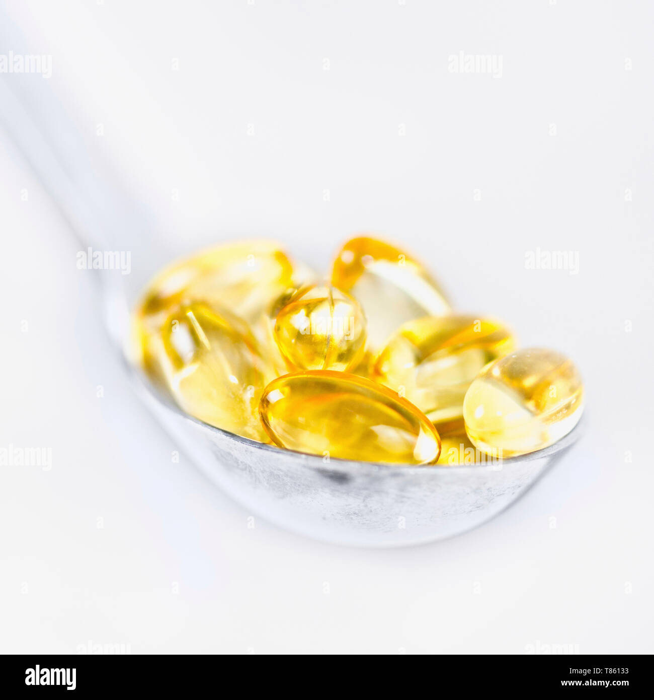Vitamin E Kapseln Stockfoto